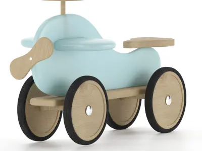 baby car whale blue 3D model