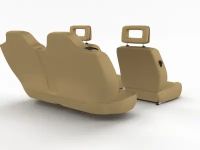 Generic Brown Leather Car Seats 3D model