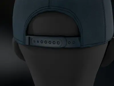 Blue Snapback Cap Low-poly 3D model