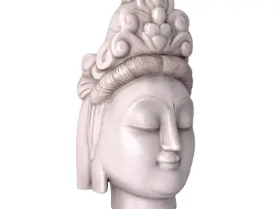 White Marble Quan Yin 3D model
