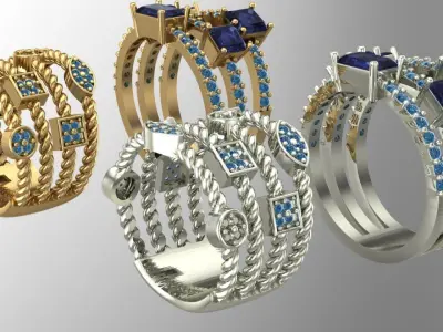 multi strand rings 3D print model