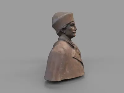 Male Bust Statue Low-poly 3D model