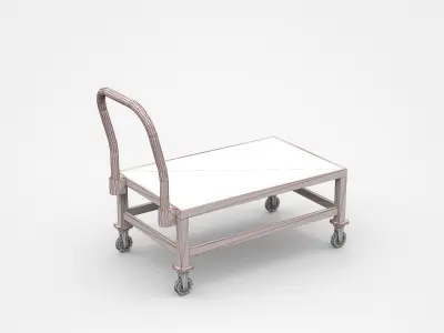 Red Empty High Container Cart 3D model