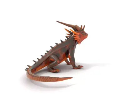 Horned Agama Lizard model pack Low-poly 3D model