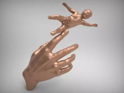 The Hand with The Child 3D print model