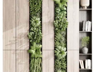 Vertical Wall Garden With cabinet furniture Low-poly 3D model