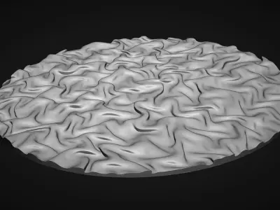 Drapery Sculptures Circle Wall Art Panel for CNC or 3D Print STL 3D print model