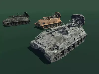 Self-propelled Mortar Low-poly 3D model