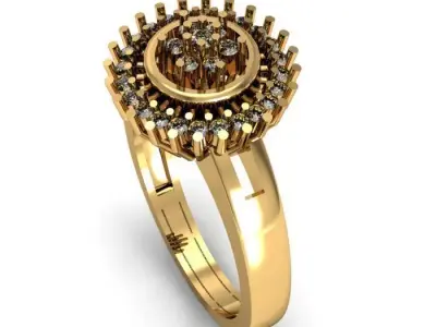 diamond ring 3D print model 63