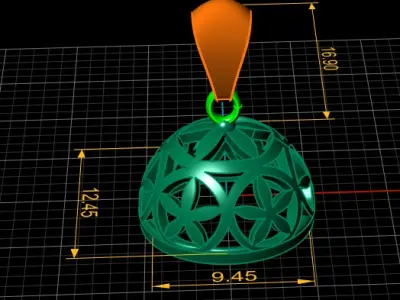 NOBLE FLOWER PENDANT 3D PRINTABLE MODEL 3D print model
