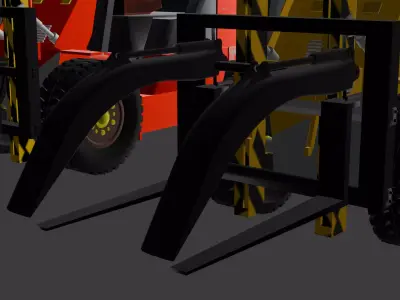 Forklift PBR Textures Optimized Industrial Vehicle Game Ready Low-poly 3D model