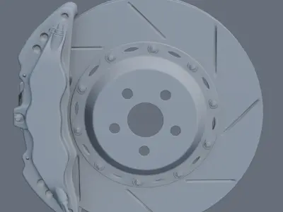Car braking system Low-poly 3D model