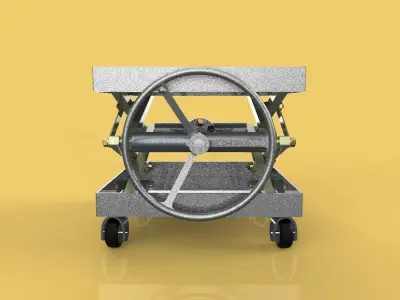 VINTAGE INDUSTRIAL SCISSOR LIFT TABLE 3D model