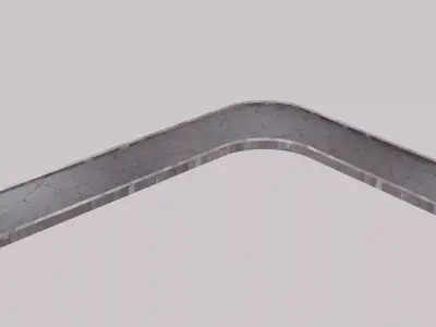 Curved Road Bridge - Textured  Low-poly 3D model