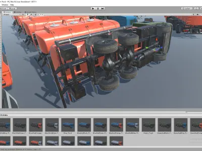Cistern Tanker Truck for Unity3D Low-poly 3D model