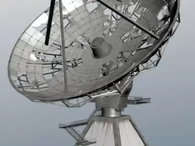 damaged satellite Low-poly 3D model