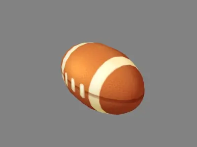 Cartoon Rugby - American football Low-poly 3D model