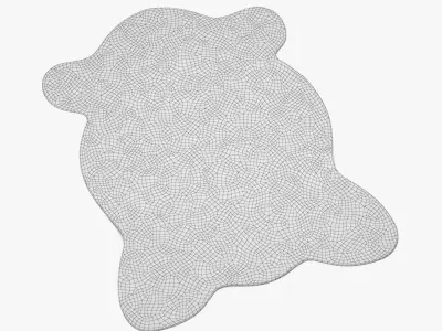 Plush Mongolian Sheepskin rug 3D model