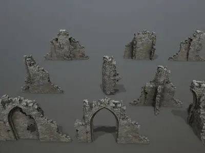 old ruins Low-poly 3D model
