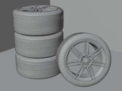 Car wheel midpoly Free 3D model