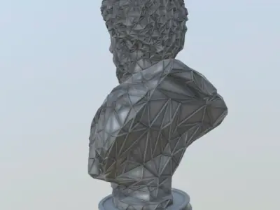 Marcus Aurelius Bust WIREFRAME VORONOI WIREMESH MESH 3D print model