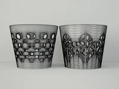 White Candle Holder Set 3D model