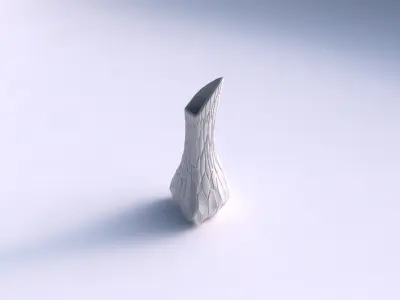 Vase puffy tappered triangle with organic cells 3D print model