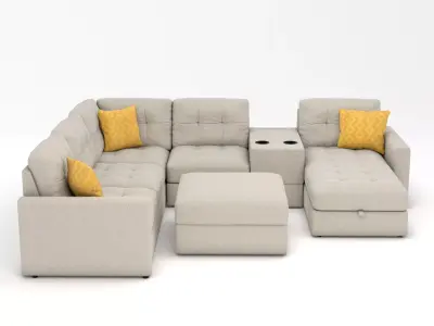 Recliner 6PC Modular 3D model