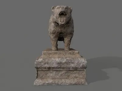 Bear Statue 5 Low-poly 3D model