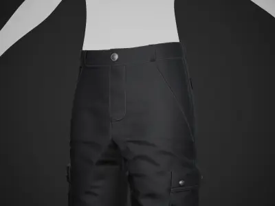 Black Snowboard Pants Style 1 Low-poly 3D model