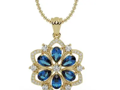 Women pendant necklace model 3D  3D print model