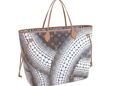 Louis Vuitton Neverfull Bags Yayoi Kusama Low-poly 3D model