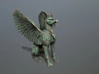 Statue Creature Low-poly 3D model