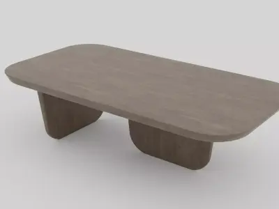 Modern Wooden Conference Table  Rounded Edge Rectangular Design Free low-poly 3D model
