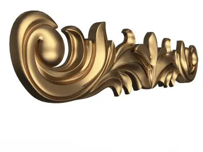 Carved Plaster Molding Decoration 032 Low-poly 3D model