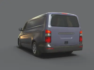 Generic Minivan Grey Low-poly 3D model