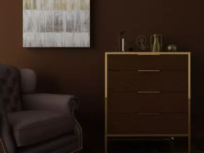 Interior Scene - Luxury chest of drawers 3D model