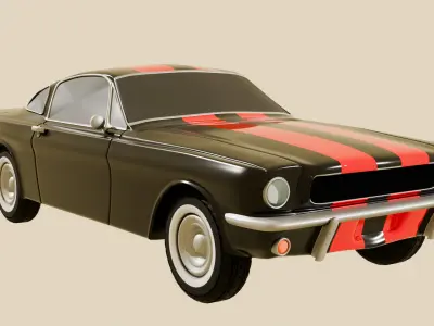 Muscle Car Based on Ford Mustang 3D model
