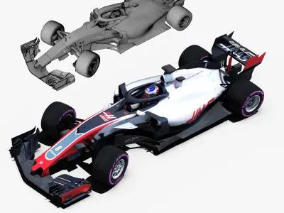 Haas VF18 Low-poly 3D model
