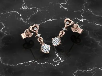Jewelry Earring 3D print model 6