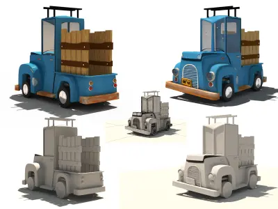 3D stylized car 3D model