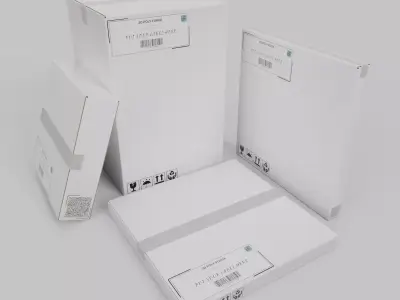 White Cardboard Box Luxury Packaging - Rigged and Customizable