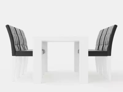 Cibus Food Group 180 Cm With 6 Viktor Chair White Black Low-poly 3D model