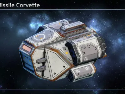 Spaceship Corvettes Low-poly 3D model