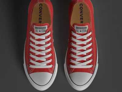 Converse Shoes - All Star Classic - Red - High Quality 3D Model 3D model