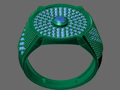 Gents Rings Diamond Men Ring STL 3DM 3D ready print model 3D print model