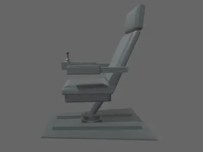 Starship Seat 01 Low-poly 3D model