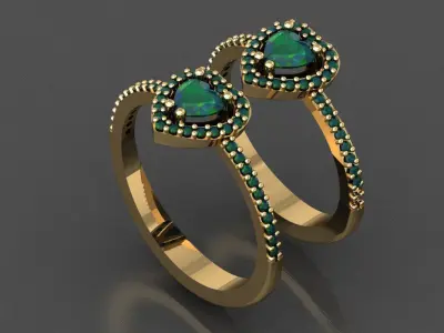 T070- Diamond solitarie ring 3D print model