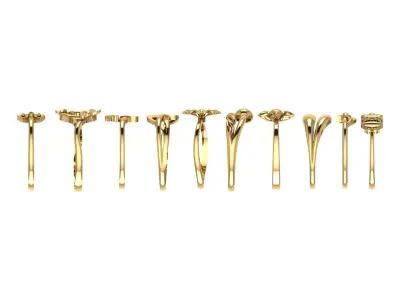 Pack of 10 stackable ring combo stl printable model 3D print model