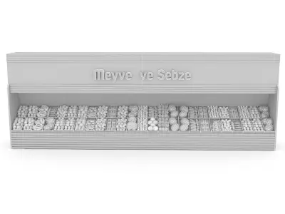 3D model greengrocer department fruit and vegetable Low-poly 3D model